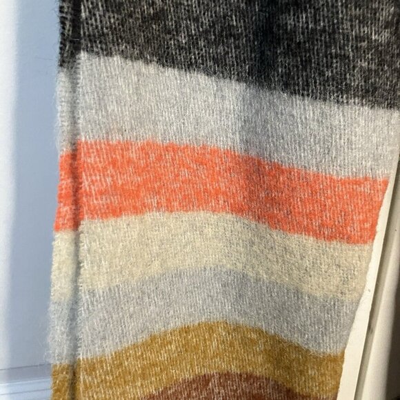 Veni Vidi Vici Scarf Stripe Wool Blend Long Fringed Winter Made in Italy - Picture 6 of 6